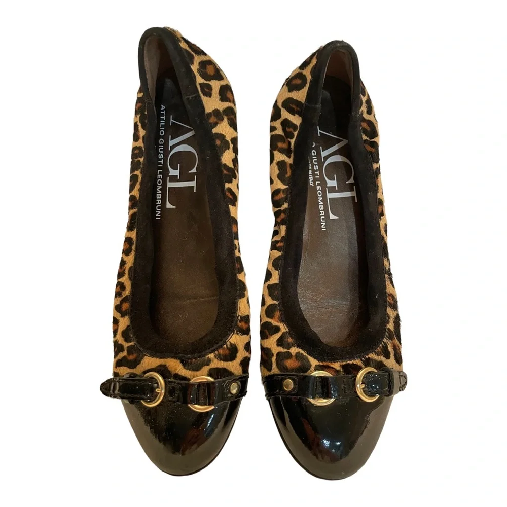 ATTILIO GIUSTI LEOMBRUNI AGL Leopard Flats Size 38
